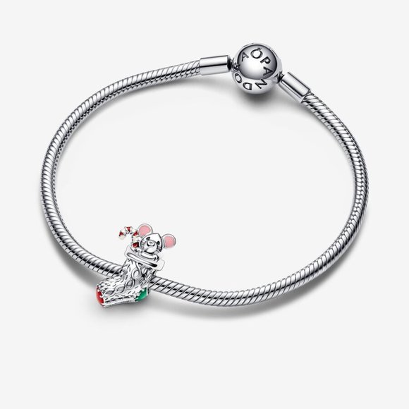 PANDORA Festive Mouse & Stocking Charm - Picture 2 of 5